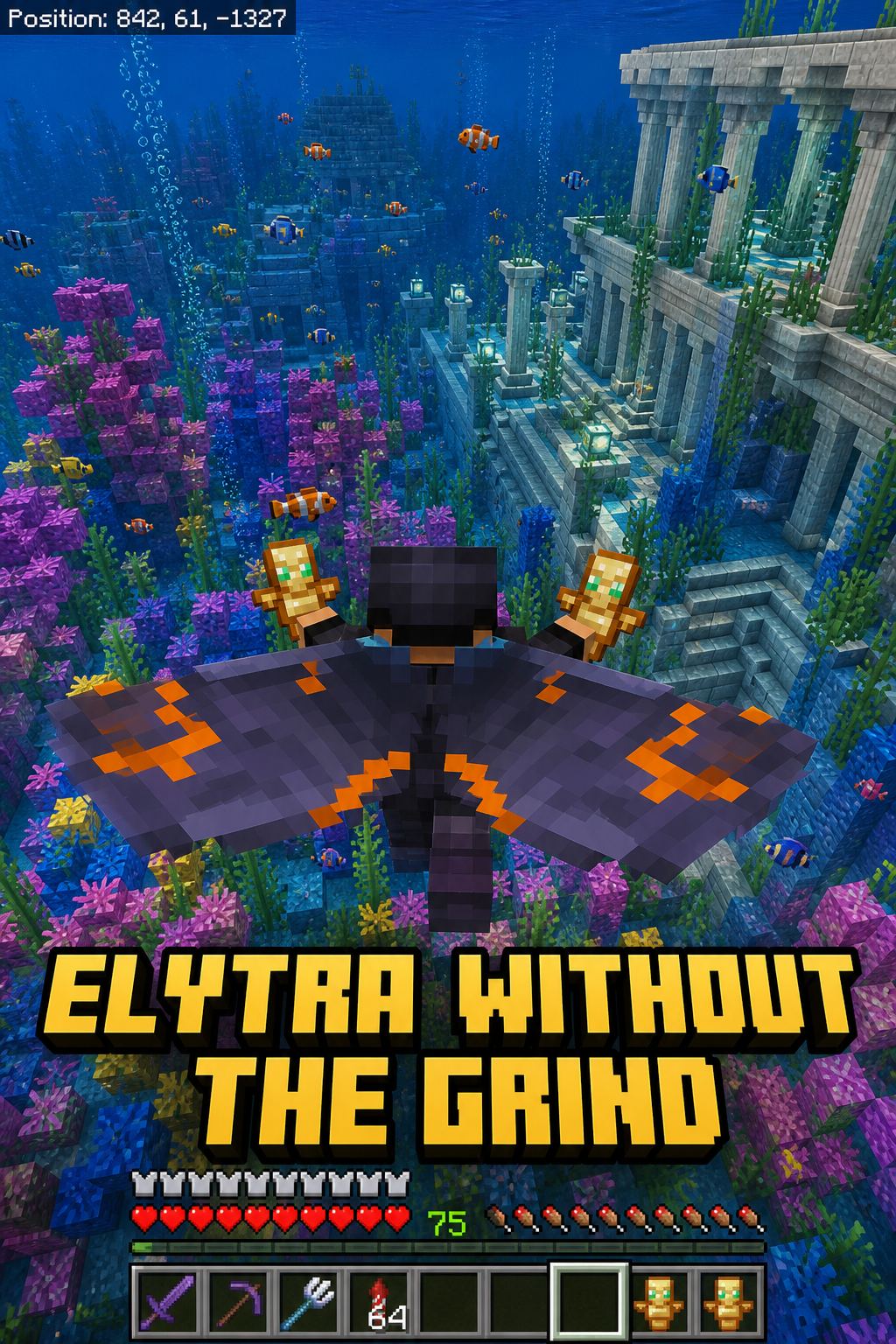 Player gliding with elytra