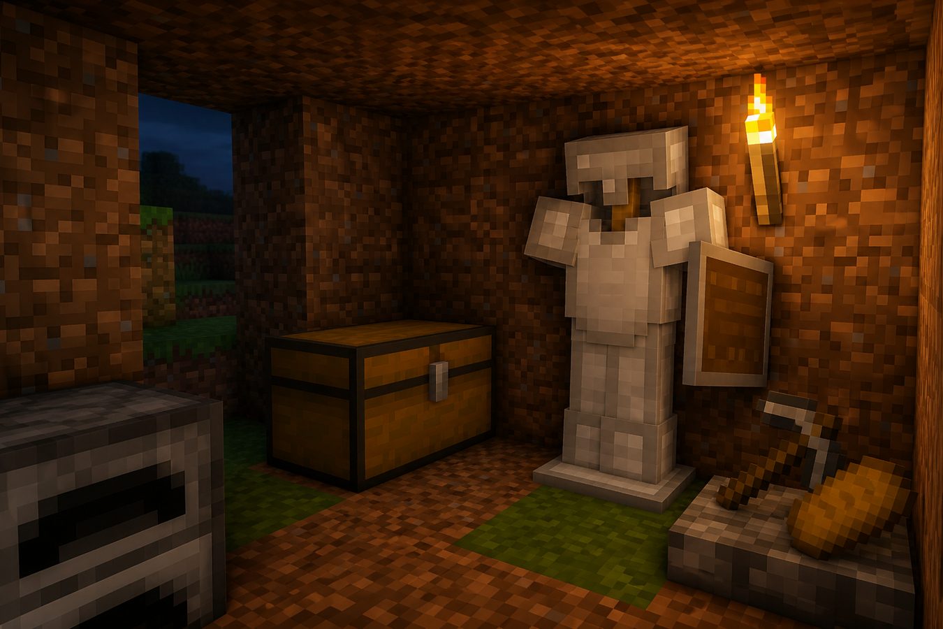 Starter chest and armor after a first-day join